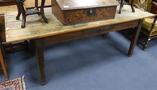 A French oak farmhouse table W.195cm